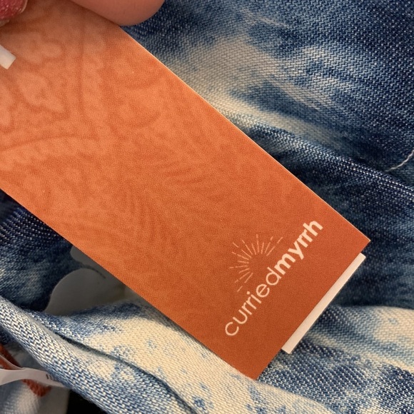 Free people curriedmyrrh hana blue tye die head scarf new with tags - Picture 8 of 10